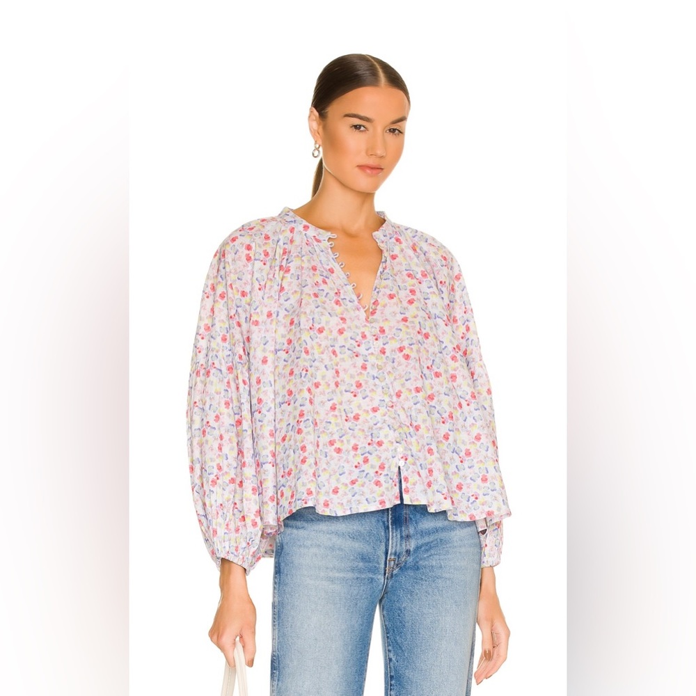 Something Navy Floral Blouse